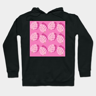 Pink leaves pattern Hoodie